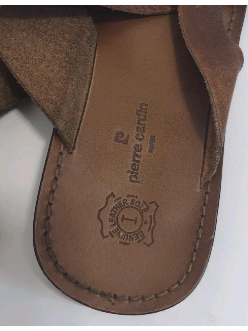Pierre Cardin Leather Toe Loop Sandals Mens EU 42 US 8.5 9 Handmade Brown India